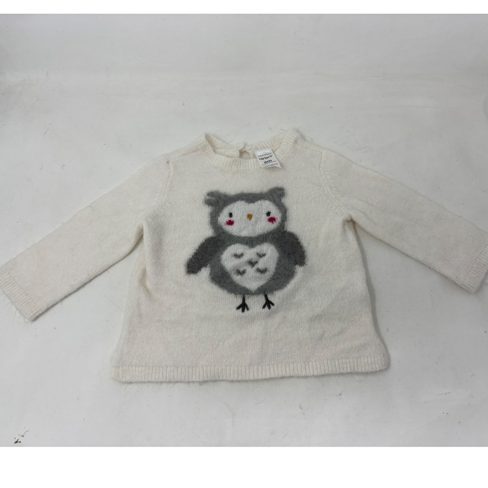 Carters Infant Girls Ivory Owl Knit Sweater 9 Months 1M697610 Pullover